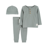 Conjunto Abrigado "Rayas Verde" (3 Piezas)