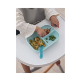 Plato con Secciones + Cuchara (Azul)