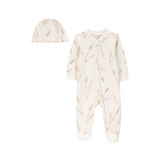 Pijama con Gorro - Khaki Print (2 Piezas)