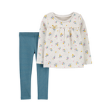Conjunto Floral Azul (2 Piezas)